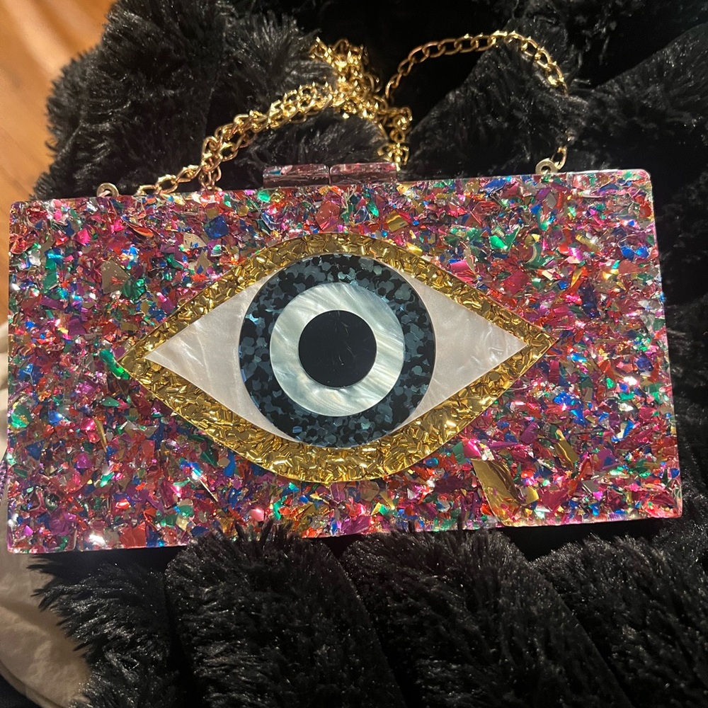 Colorful Eye Design Clutch Bag
